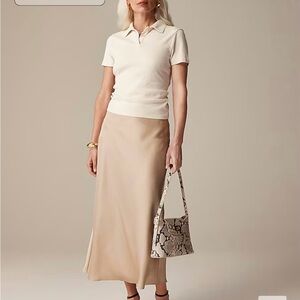 J Crew Gwyneth Slip Skirt in Light Khaki